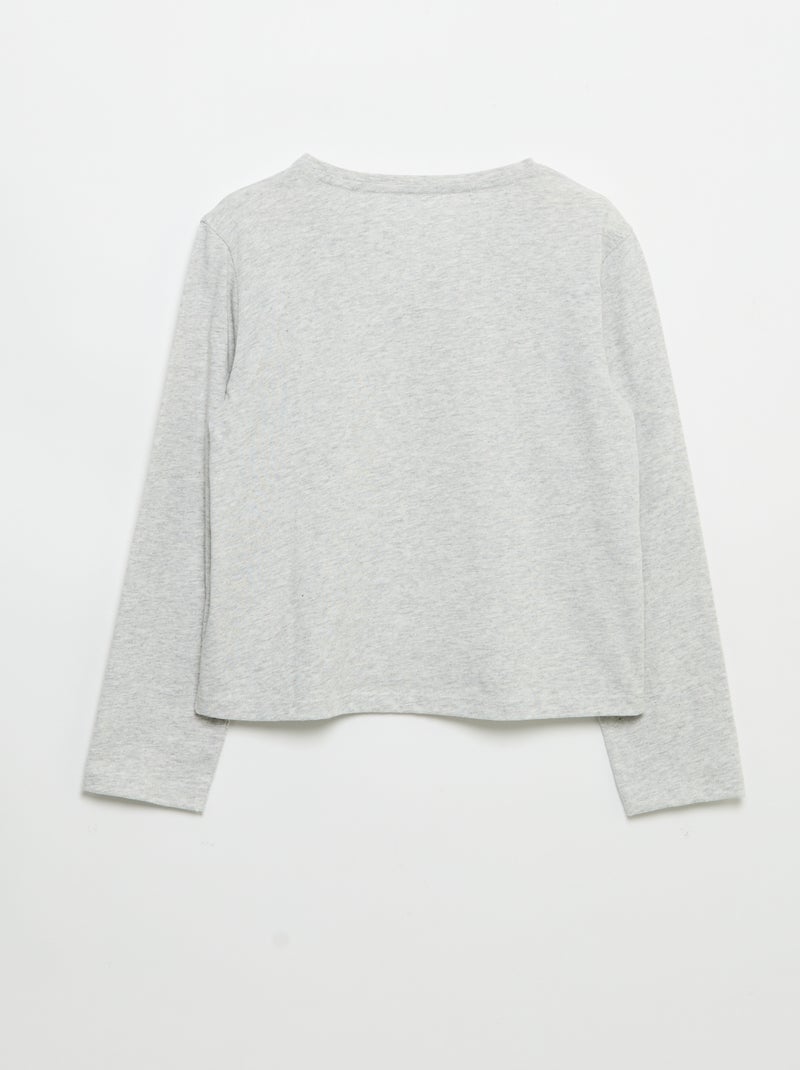 Camiseta de manga larga con estampado Gris - Kiabi