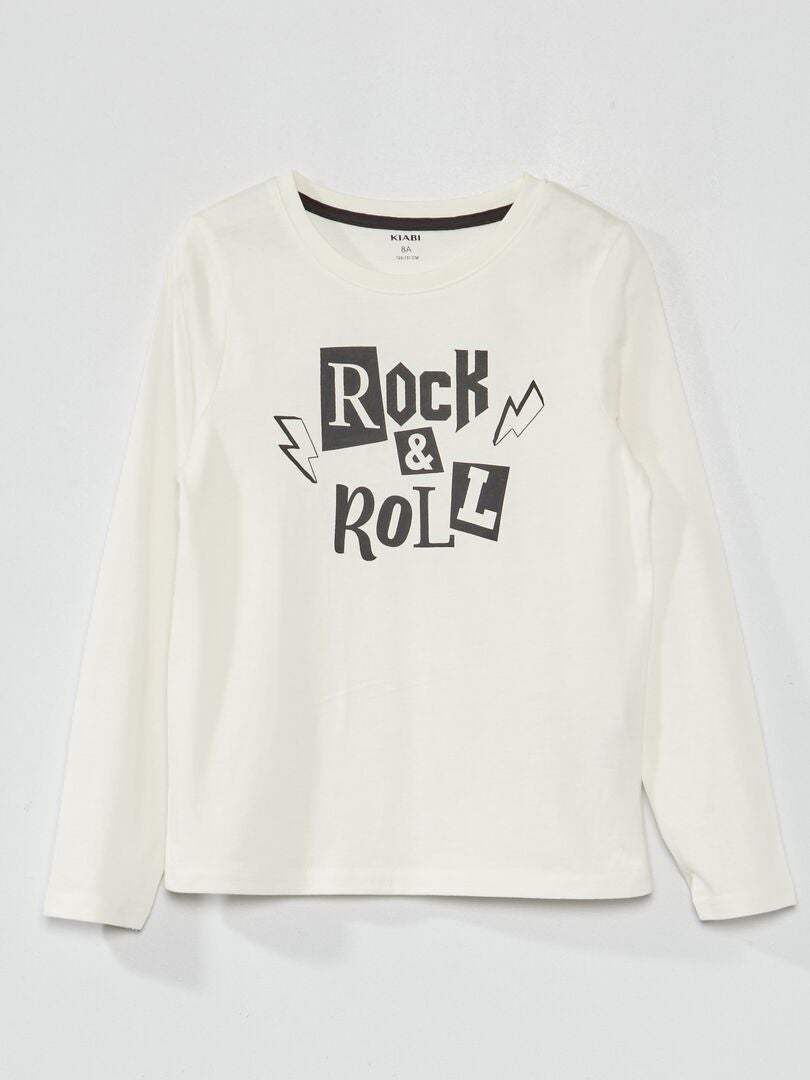 Camiseta de manga larga con estampado NIEVE_ROCA - Kiabi