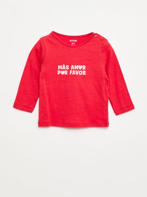 Camiseta de manga larga con estampado - Kiabi