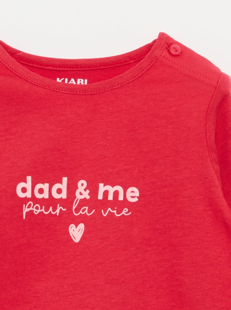 Camiseta de manga larga con estampado Rojo - Kiabi