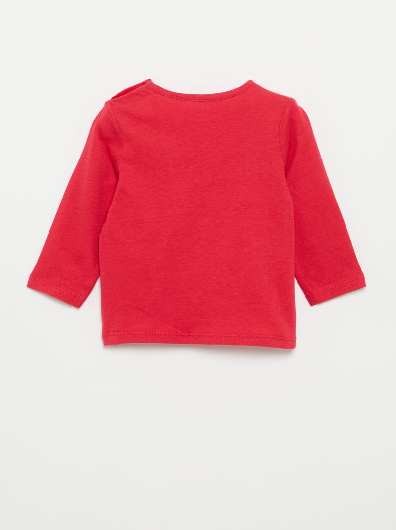 Camiseta de manga larga con estampado Rojo - Kiabi