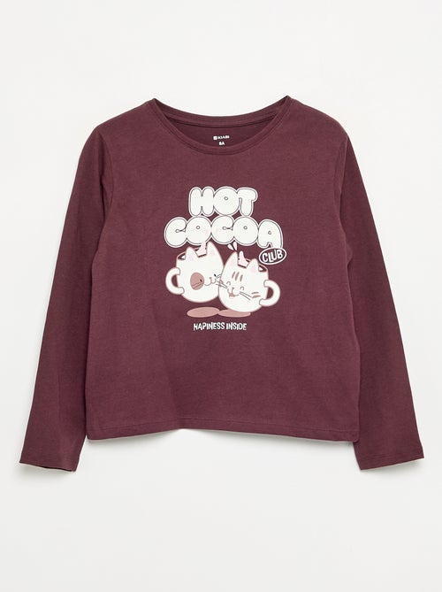 Camiseta de manga larga con estampado - Kiabi