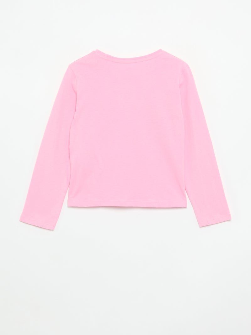 Camiseta de manga larga con estampado Rosa - Kiabi