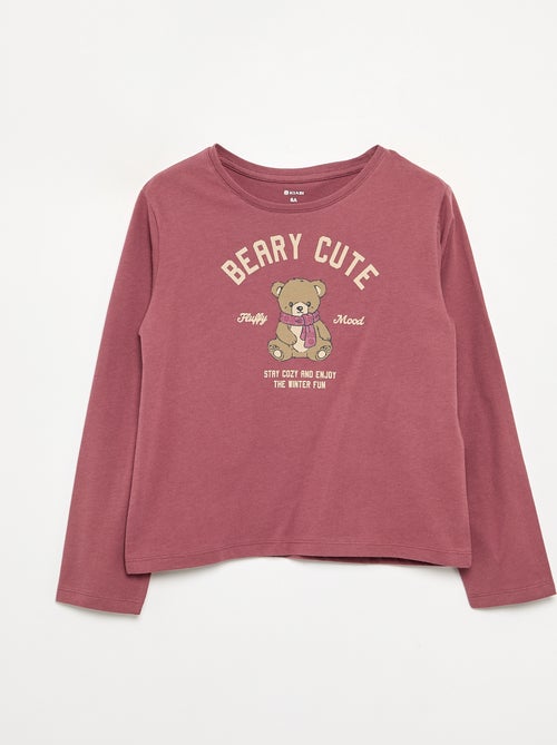 Camiseta de manga larga con estampado - Kiabi