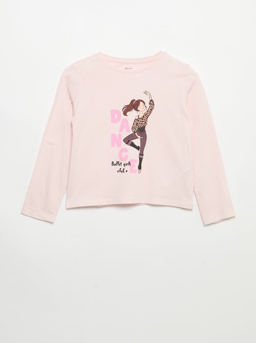 Camiseta de manga larga con estampado - Kiabi