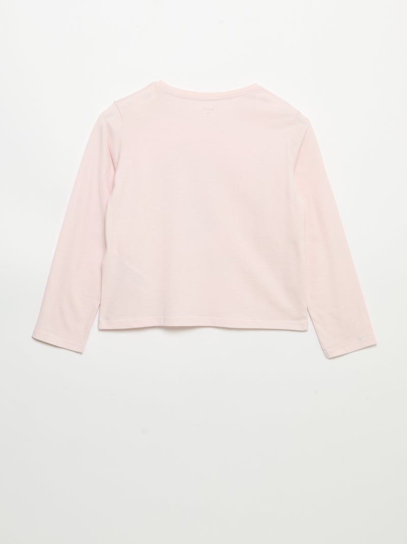 Camiseta de manga larga con estampado Rosa - Kiabi