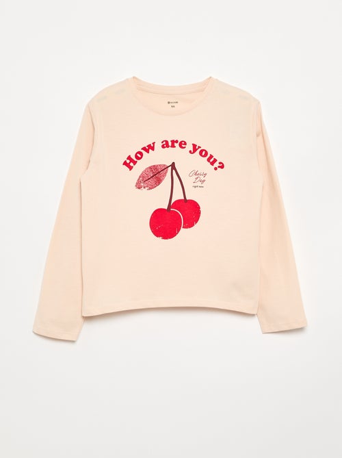 Camiseta de manga larga con estampado - Kiabi