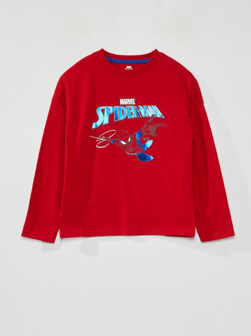 Camiseta de manga larga con estampado 'Spider-Man' ROJO - Kiabi