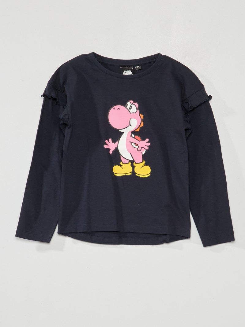 Camiseta de manga larga con estampado 'Super Mario' azul - Kiabi