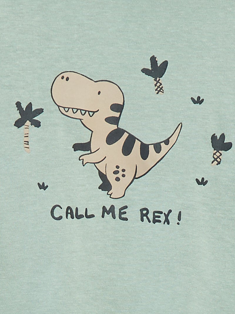 Camiseta de manga larga con estampado Verde - Kiabi