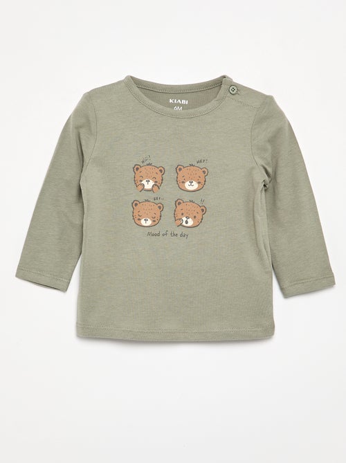 Camiseta de manga larga con estampado - Kiabi Camiseta de manga larga con estampado - Kiabi