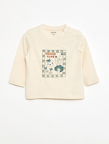 Camiseta de manga larga con estampado y bordado