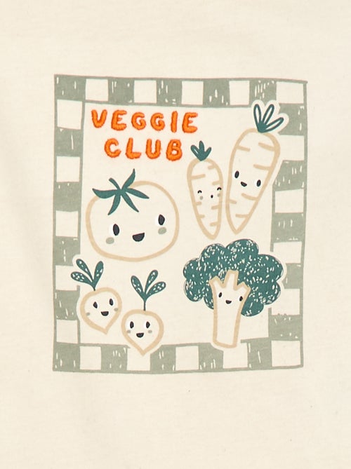 Camiseta de manga larga con estampado y bordado - Kiabi