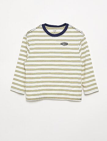 Camiseta de manga larga con estampado y mensaje