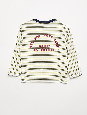 Camiseta de manga larga con estampado y mensaje