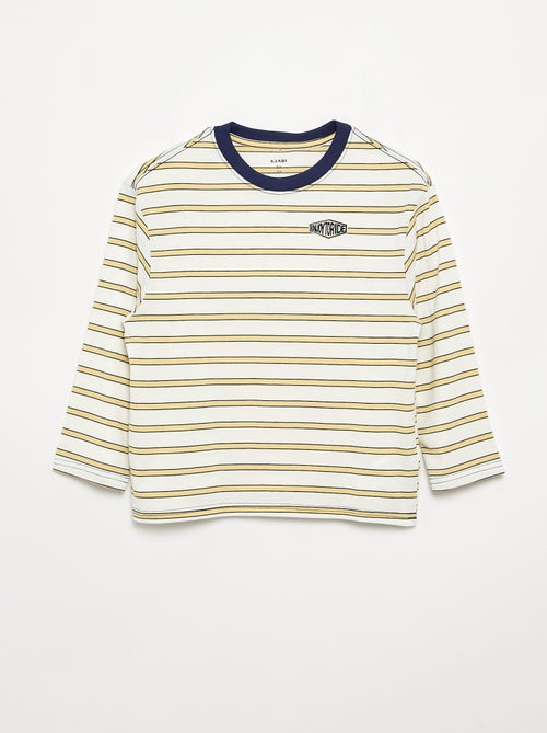 Camiseta de manga larga con estampado y mensaje - Kiabi