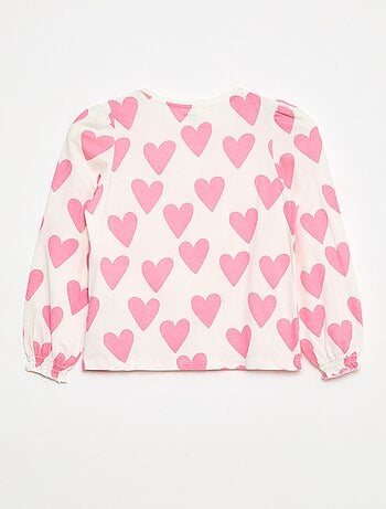 Camiseta de manga larga con frunces en los hombros