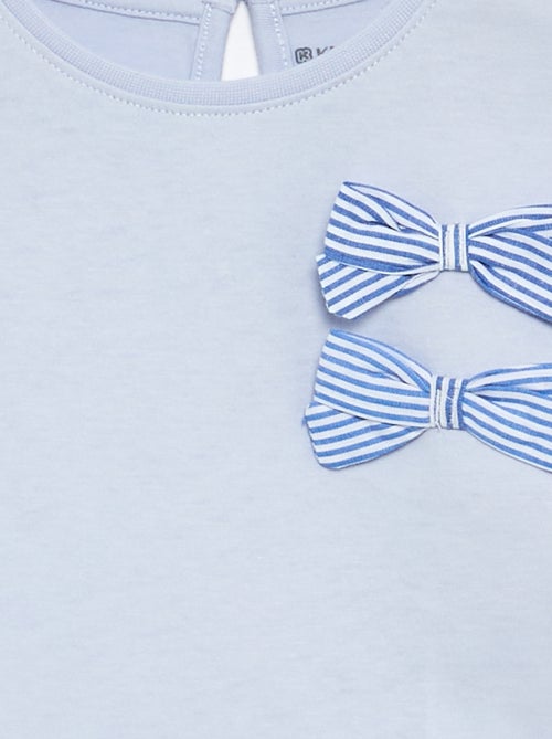Camiseta de manga larga con lazos decorativos - Kiabi