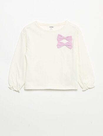 Camiseta de manga larga con lazos decorativos