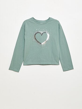 Camiseta de manga larga con lentejuelas
