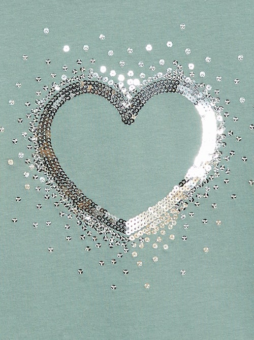 Camiseta de manga larga con lentejuelas - Kiabi