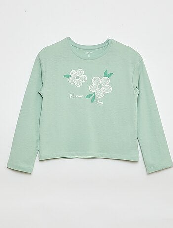 Camiseta de manga larga con lentejuelas