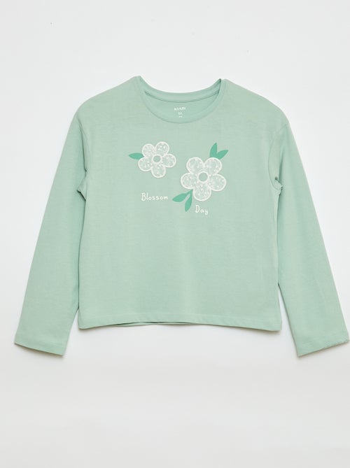 Camiseta de manga larga con lentejuelas - Kiabi