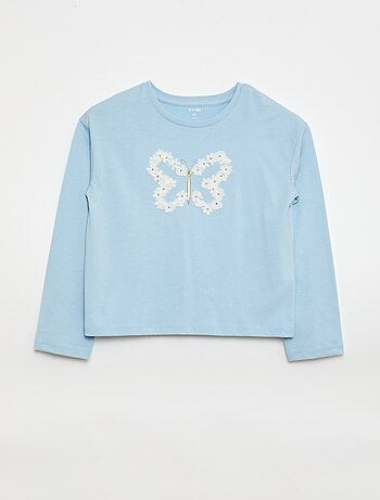 Camiseta de manga larga con lentejuelas