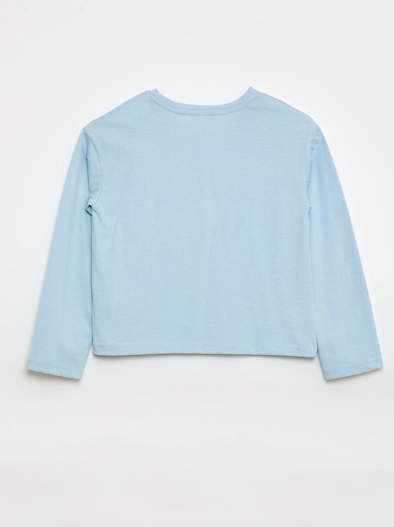 Camiseta de manga larga con lentejuelas Azul - Kiabi