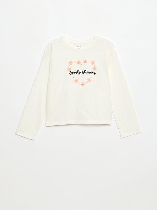 Camiseta de manga larga con lentejuelas - Kiabi