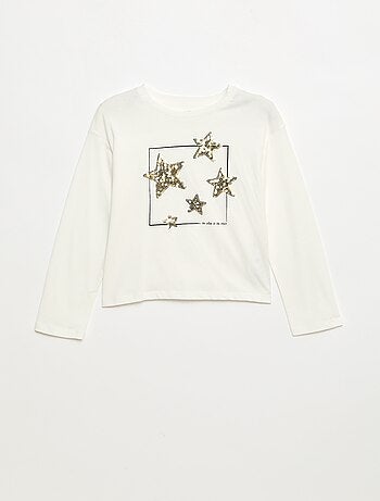 Camiseta de manga larga con lentejuelas