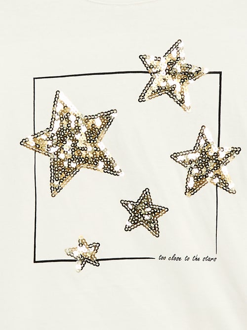 Camiseta de manga larga con lentejuelas - Kiabi