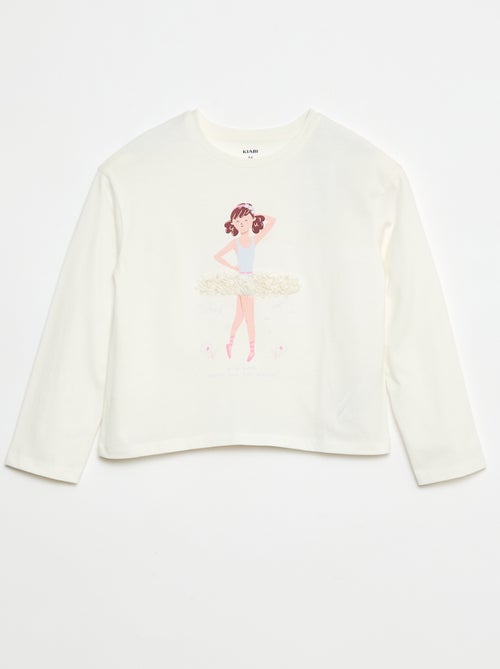 Camiseta de manga larga con lentejuelas - Kiabi