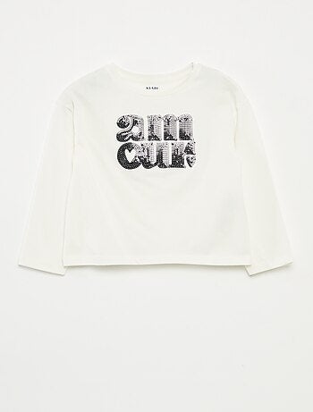 Camiseta de manga larga con lentejuelas