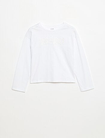 Camiseta de manga larga con lentejuelas