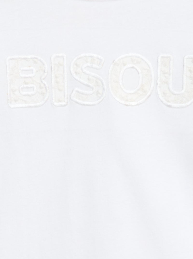 Camiseta de manga larga con lentejuelas Blanco - Kiabi