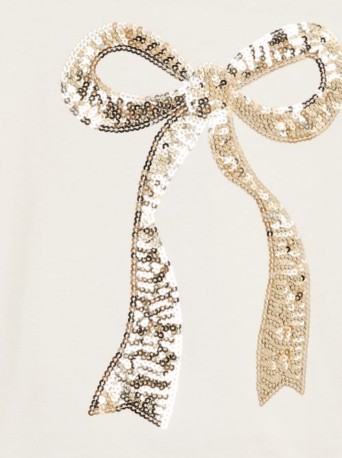 Camiseta de manga larga con lentejuelas - Kiabi