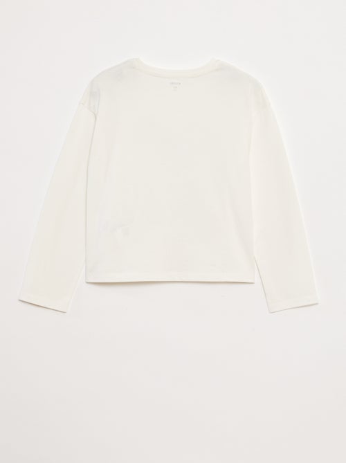 Camiseta de manga larga con lentejuelas - Kiabi