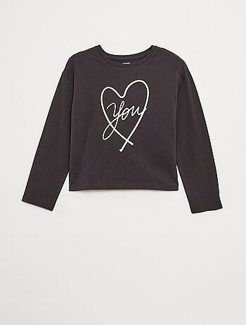Camiseta de manga larga con lentejuelas