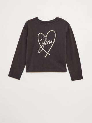 Camiseta de manga larga con lentejuelas