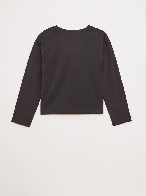 Camiseta de manga larga con lentejuelas - Kiabi