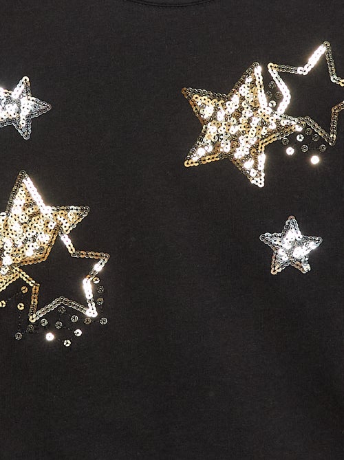 Camiseta de manga larga con lentejuelas - Kiabi