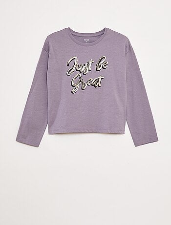 Camiseta de manga larga con lentejuelas