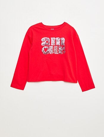 Camiseta de manga larga con lentejuelas