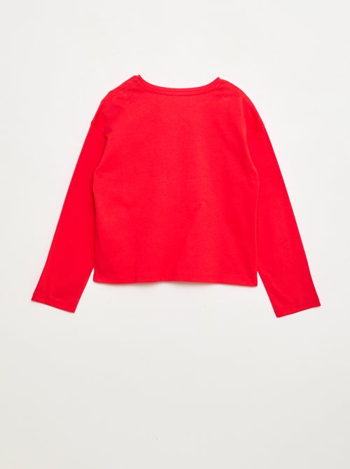 Camiseta de manga larga con lentejuelas - Kiabi