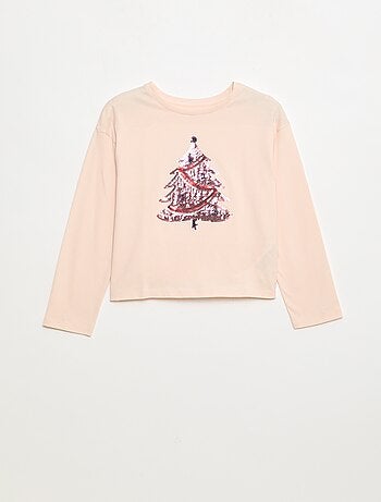 Camiseta de manga larga con lentejuelas