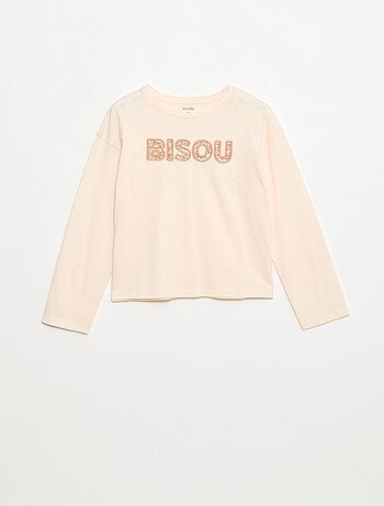 Camiseta de manga larga con lentejuelas