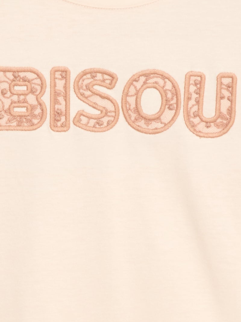 Camiseta de manga larga con lentejuelas Rosa - Kiabi