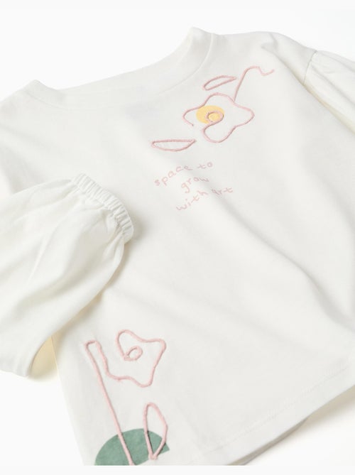 Camiseta de manga larga con mangas abullonadas y estampado - Kiabi Camiseta de manga larga con mangas abullonadas y estampado - Kiabi