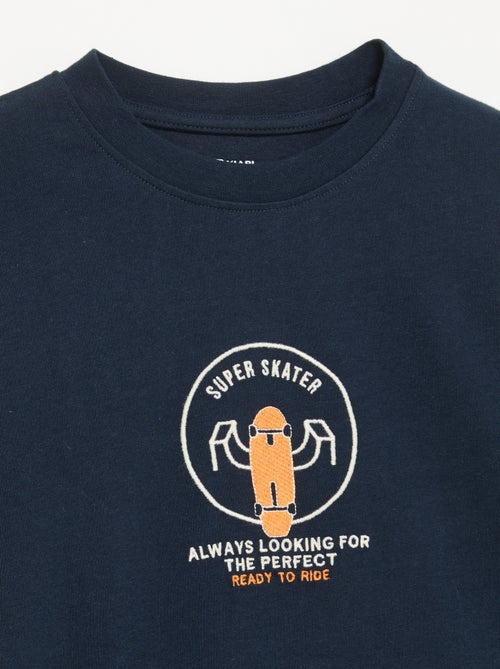 Camiseta de manga larga con parches delante y detrás - Kiabi